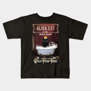 Cat Black Cat Bath Soap Kids T-Shirt